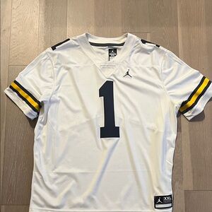 Michigan Wolverine Jordan Men's White Jersey